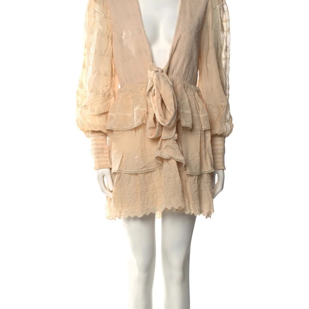 HEMANT & NANDITA Cream Mini Dress